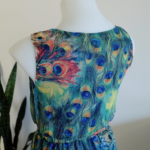 Peacock print sleeveless dress - Picture 7 of 10
